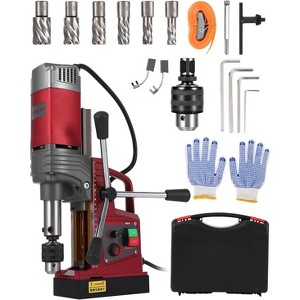 2 in Portable Magnetic Drill Press with 6 Coring Bits, Adapter, Boring Diameter, 1550W, 10-Speed (820RPM), 14000N for Drilling in Metal, Steel, Iron - 1 of 4