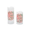 Transpac Artificial 8 in. Multicolor Christmas Merry Light Up Faux Candle Set of 2 - image 2 of 4