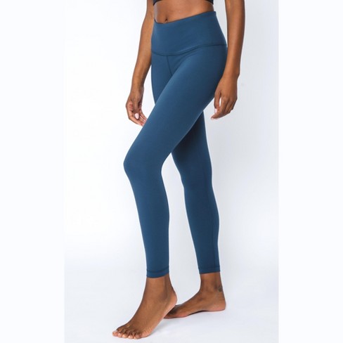 Yogalicious Nude Tech High Waist Side Pocket 7/8 Ankle Legging - Ocean Silk  - X Large