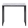 INFURNIC Desks Antique 35.5" Writing Desk with Metal Sled Base Rustic Industrial Design for Home Office, Grey, 35.5"*18.5"*28.5" - 3 of 4