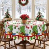 LOVEVOOK Christmas Tablecloth, Waterproof Table Cloth, Snowman Trees Red Washable Table Cover for Party Picnic Dinner Holiday Decor - 4 of 4