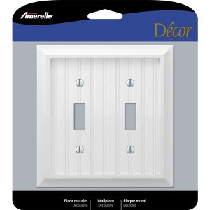 Amerelle Cottage White 2 gang Wood Toggle Wall Plate 1 pk - 1 of 1