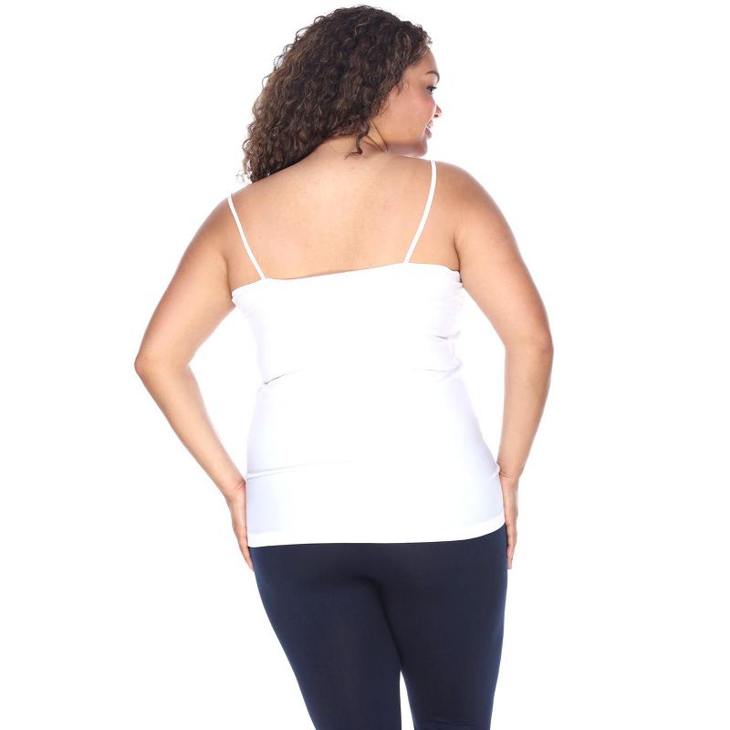 Women's Plus Size Lace Trim Tank Top - One Size Fits Most Plus - White Mark, 3 of 4