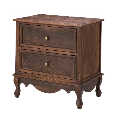 Tall walnut deals nightstand