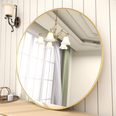 HOMLUX 24"/30" Round Decorative Mirror Wall Mount Vanity Mirror Bathroom Entryway