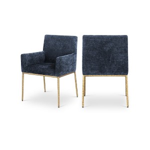 Meridian Furniture,Reeves Chenille Fabric Dining Chair, Set of 2 - 1 of 4