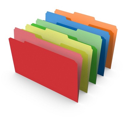 MyOfficeInnovations Colored 3-Tab File Folders Legal Assorted Colors 100/pack 344939
