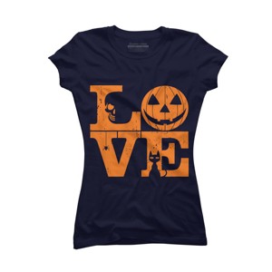 Junior's Design By Humans Halloween Love Night Creepy Cute Fun By RedBirdLS T-Shirt - 1 of 3