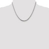 Black Bow Jewelry 3mm Rhodium Plated Sterling Silver Solid D/C Rope Chain Necklace - 2 of 4