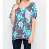 Women's Floral Pocket Top - honeyme - 4 of 4