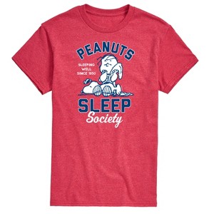 Men's - Peanuts - Peanuts Sleep Society Short Sleeve Graphic T-Shirt - 1 of 4