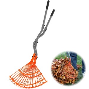 Walensee Leaf Grabber with Long Steel Handle, Heavy-Duty Leaf Pickup Tool for Lawn & Yard, No-Bend Gardening (Orange, 39.8 Inch) - 1 of 4