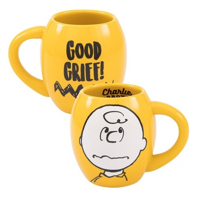 Vandor Peanuts Charlie Brown 18-Ounce Oval Ceramic Mug
