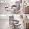 Nursery Rocking Chair with Adjustable Footrest & Headrest, Modern Teddy Recliner with Storage Pocket for Living Room Bedroom-3irtyhousy - 3 of 4
