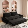 73.2" Queen Pull Out 3-in-1 Velvet Sleeper Sofa Bed, Multi-Functional Convertible Loveseat for Living Room & Bedroom - 3 of 4