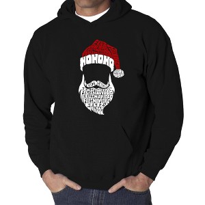 LA Pop Art Feliz Navidad Santa Claus - Men's Word Art Hooded Sweatshirt - 1 of 4