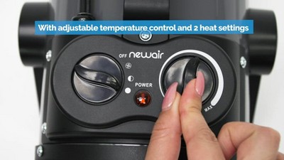 Portable Black and Gray Ceramic Electric Garage Heater with Adjustable Tilt Head