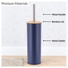 Evideco French Home Goods Metal Toilet Brush and Holder Set With Bamboo Lid - 3 of 4