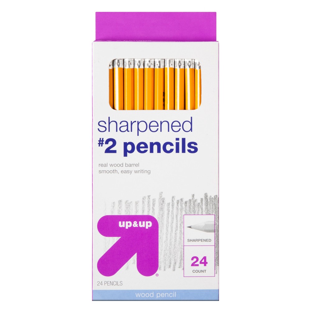 Sharpened #2 Wood Pencils 24ct - Up&Up was $2.99 now $1.99 (33.0% off)