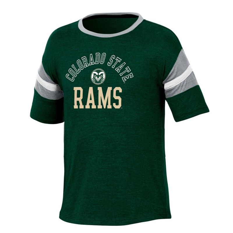 NCAA Colorado State Rams Girls&#39; Short Sleeve Striped Shirt, 1 of 4