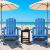 FURNIinspire Patio Accent Chairs Outdoor Folding 2PCS Chairs Adirondack Chair, Portable Chair With Handles For Backyard, Blue, 31.4"*29.6"*36.4" - 4 of 4