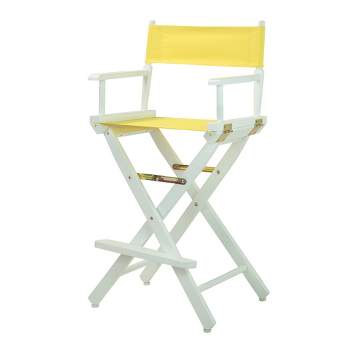 Yellow Bar Height Director's Chair-White