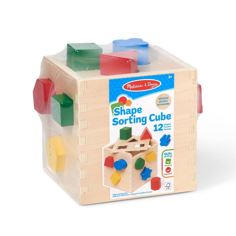 Melissa &#38; Doug Shape Sorting Cube - Classic Wooden Toy With 12 Shapes, 4 of 16