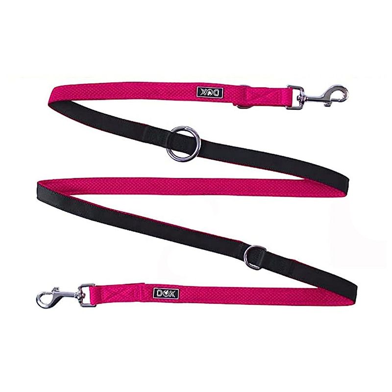 DDOXX 6.6 ft 3-Way Adjustable Extra Small Nylon Dog Leash - Pink, 3 of 5