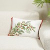Saro Lifestyle Holly Branch Throw Pillow Cover, 12"x18", Multi - 3 of 3