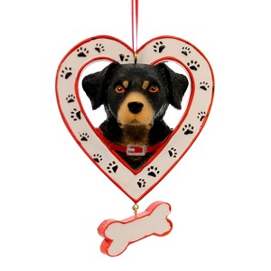 Kurt S. Adler 4.5 Inch Dog In Heart W/ Bone Canine Best Friend Tree Ornaments - 1 of 2