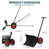 GustoWave Snow Shovel with Wheels, Metal Snow Pusher Shovels for Driveway Car Home Garage, Black - 2 of 4