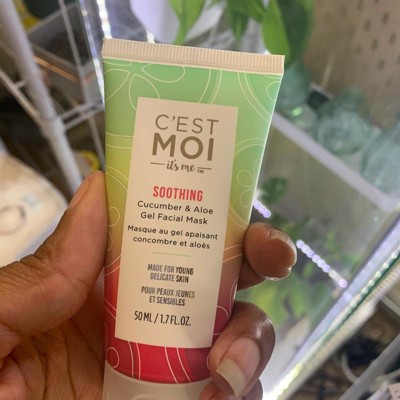  C'est Moi Soothing Cucumber & Aloe Gel Facial Mask  Soothe &  Hydrate Skin, Moisturizing Facial Mask, Clinically Tested Non-Toxic  Ingredients feat. Organic Aloe & Calendula, EWG Verified, 1.7 oz 