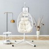 Lirago Heavy-Duty Iron Hanging Chair with Wicker Weave Single Person Swing for Indoor/Outdoor Use  36.61"W * 37"L * 78.74"H - 3 of 4