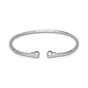 Better Jewelry, Double Halo .925 Sterling Silver West Indian Bangle, 1 piece - 1 of 4