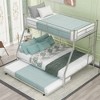 COWLOWN Twin Over Full Bunk Bed with Trundle, Triple Sleeper Metal Frame with 2 Ladders, Full Guardrails - 4 of 4