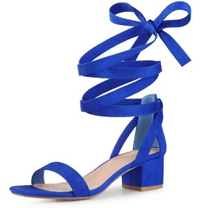 Perphy Women's Fashion Summer Open Toe Block Heel Lace Up Sandals - 1 of 4