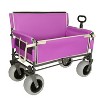 Hrinhom 40.9"W 3-in-1 Convertible Folding Wagon Cart with All-Terrain Wheels and Bench Seat - 2 of 4