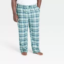 Men's Big & Tall Plaid Flannel Pajama Pants - Goodfellow & Co™ Light Blue 5XL