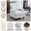 Okak Comfy Chenille Wingback Accent Chair with Armrests & Retro Wooden Legs,Upholstered Armchair for Living Room,Bedroom,Office - 3 of 4