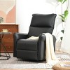 Racxily PU Rocking Recliner Chair, Nursery Rocking ChairModern Small Rocking Swivel Recliner Chair for Bedroom, Side Pocket, Brown - 2 of 4