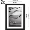 Americanflat 5x7 Picture Frame with Shatter-Resistant Glass - Set of 2 - Use as 4x6 Frame with Mat or 5x7 Without Mat - Streamline Collection - Black - 2 of 4