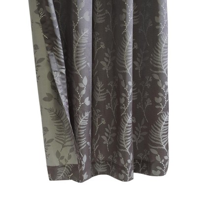 Silver Botanical Jacquard Light-Filtering Grommet Curtain Panel 52" x 95"
