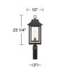 John Timberland Cecile 23 1/4" High Modern Box Lantern Outdoor Post Light Fixture Pole Porch House Weatherproof Brown Bronze Finish Clear Glass Shade - 4 of 4