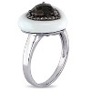 EVERLY JEWELRY | Stainless Steel 8 1/2 Carat White Agate, Smokey Quartz & Brown Diamond Heart Ring - 2 of 3