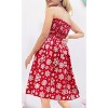 HAPPY BAY Women's Beach A line Slit Mini Dress Ruched Tube Top Evening Party Short Strapless Casual Christmas Tree Dress for Women - 4 of 4