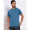 INSPIRE CHIC Men's Crew Neck Short Sleeve Solid Color Retro Style Casual T-Shirts - 4 of 4