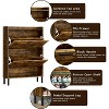 TIRAMISUBEST Shoe Cabinet Storage for Entryway, Shoe Organizer with 2 Flip Drawers, Farmhouse Wooden Hidden Freestanding Shoe Cabinet with Metal Legs - 4 of 4