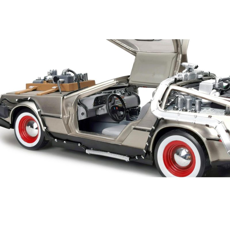 DMC DeLorean Time Machine Stainless Steel "Back to the Future: Part III" (1990) Movie 1/18 Diecast Model Car by Sun Star, 2 of 4