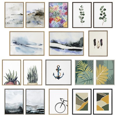 Eucalyptus Greenery Framed Canvas Wall Art Set