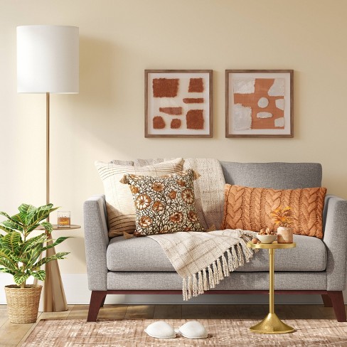 67.75"x17" Modern Floor Lamp With Table Brass - Threshold™: Etl Listed ...